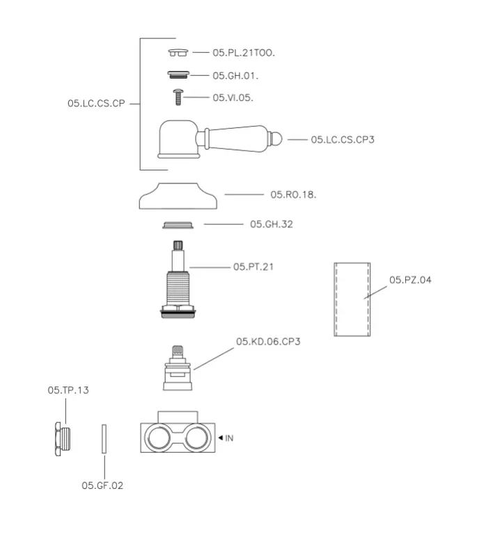 Huber Croisette Βρύση Ανακατανομής Χρώμιο 1/2 CS00027021