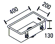 ABK Bingara μικρός ανοξείδωτος νεροχύτης 20x40cm για εντοιχισμό, υποκατασκευή και υπερκατασ