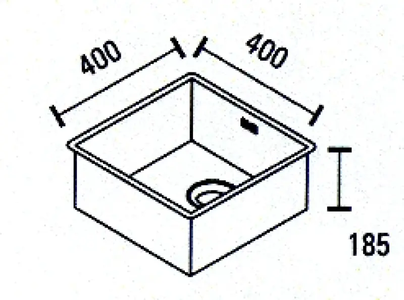ABK Bingara 40fvi ανοξείδωτος νεροχύτης 40x40cm επίπεδη ενσωμάτωση, εντοιχισμένη και επικαθήλωση BIN40FVI