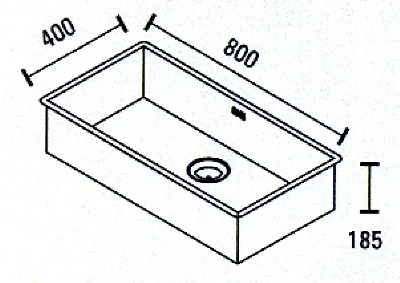 ABK Bingara εξτρά μεγάλο ανοξείδωτο νεροχύτη 80x40cm επίπεδη επένδυση, υποδομή και επικατασκευή BIN80FVI