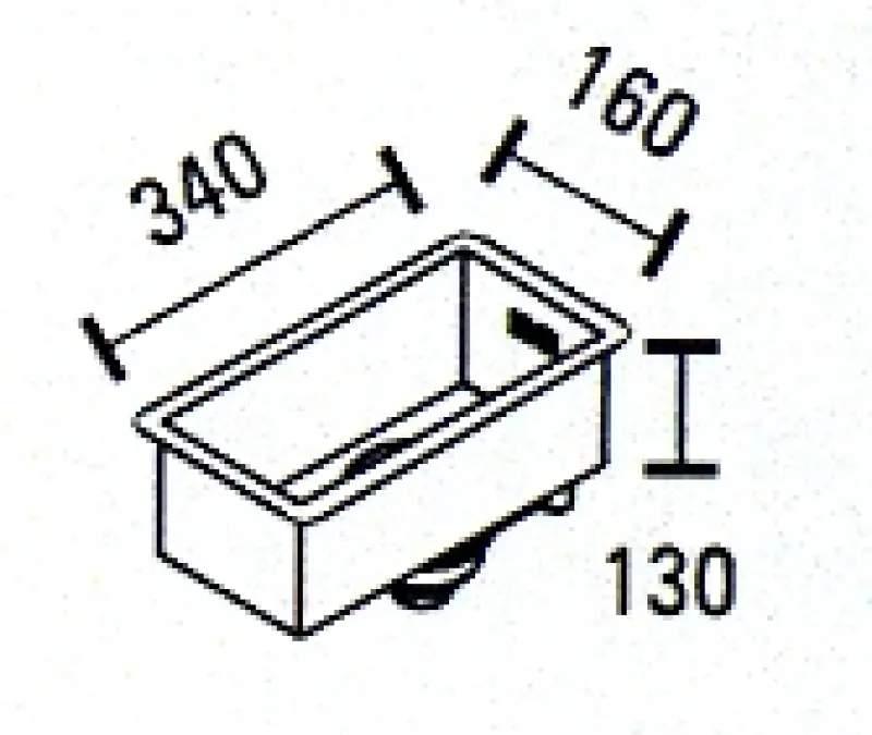 ABK Baronga μικρό ανοξείδωτο νεροχύτη 16x34 εκ. επίπεδη ενσωμάτωση, υποδομή και επικατασκευή BAR16FVI
