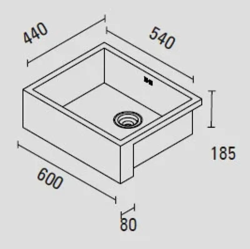 ABK Baronga 6054f ενδιάμεσο νεροχύτη αγροικίας με τελειωμένη πρόσοψη 1150424037