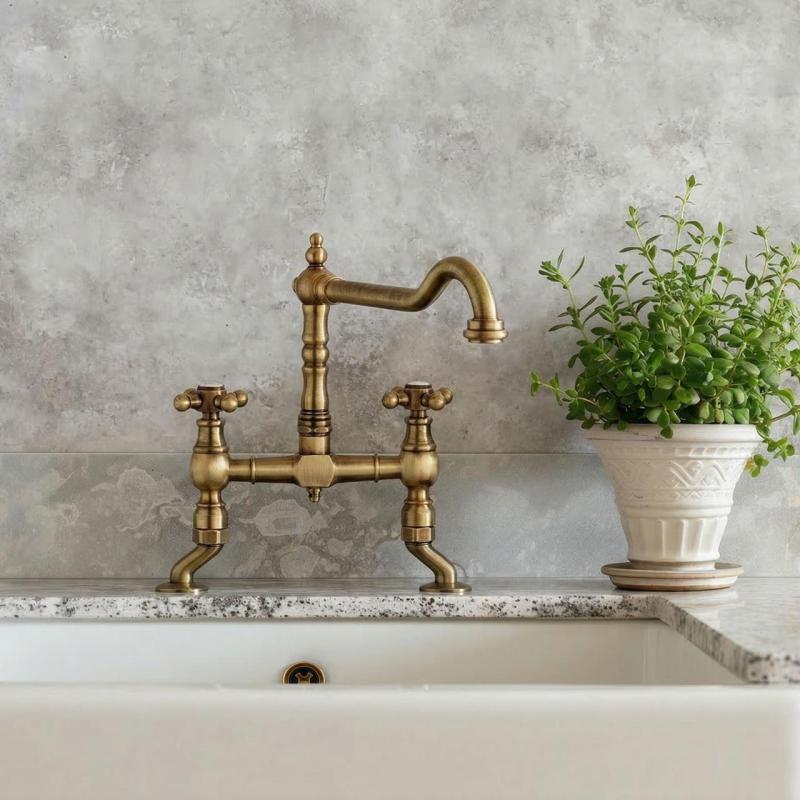 Nοσταλγική βρύση κουζίνας Μπρονζέ V1979BRST