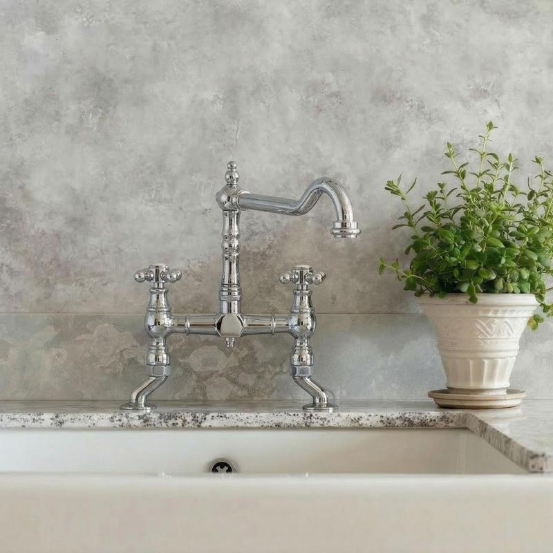 Nοσταλγική βρύση κουζίνας από ανοξείδωτο ατσάλι V1979RVSST