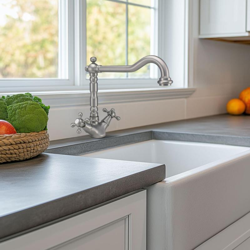 PB Νοσταλγική βρύση κουζίνας V1910 από ανοξείδωτο ατσάλι