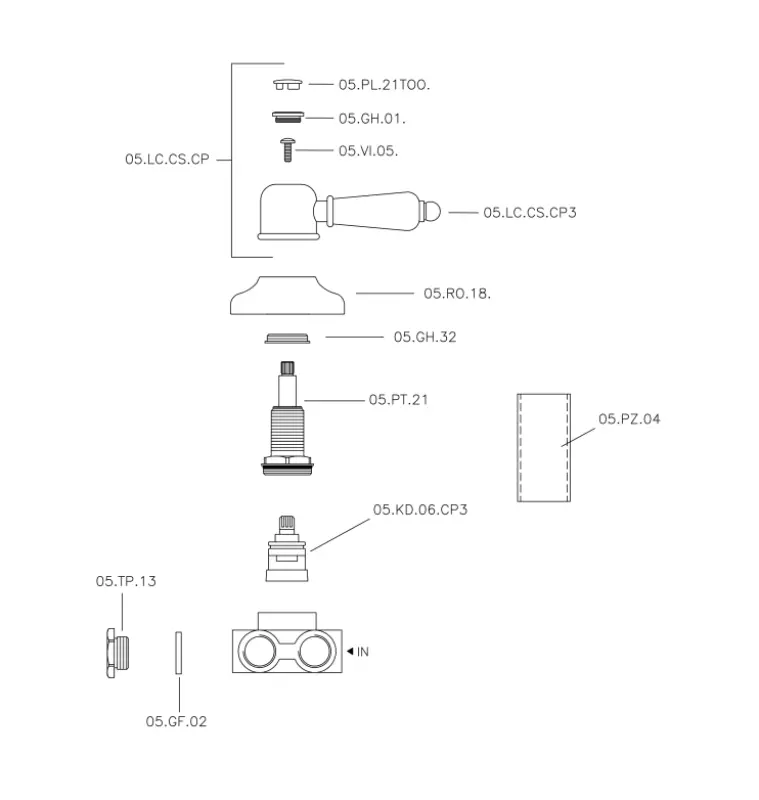 Χούμπερ Κρουαζέτ Βρύση Ανάμιξης Μπρούντζινη 1/2 CS00027027