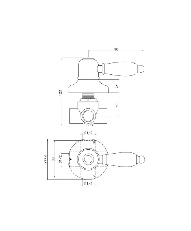 Huber Croisette Μονόβαθμος βρύση Μπρούντζος 1/2 653.CS01H.BA