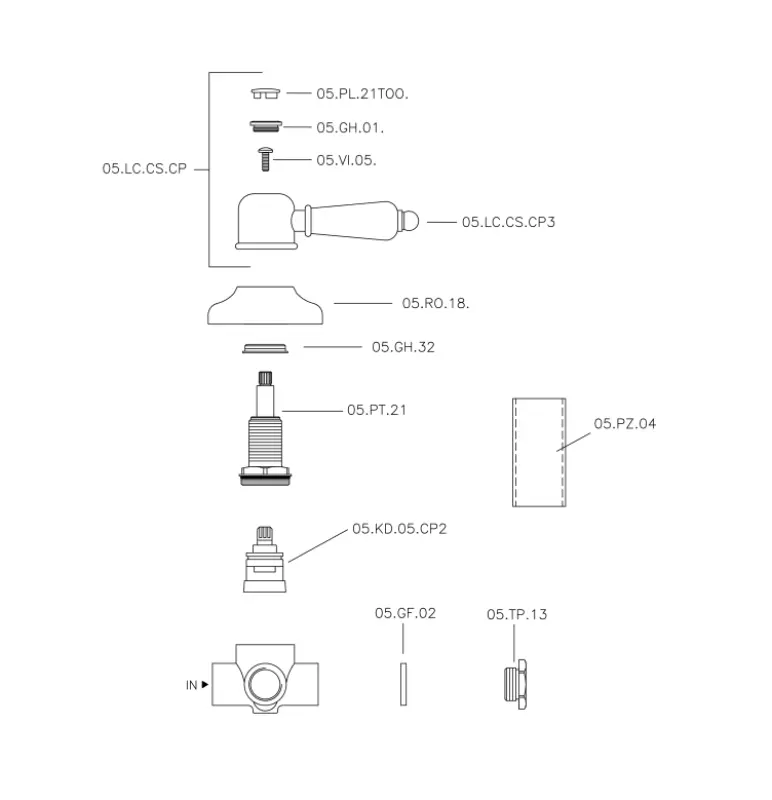 Huber Croisette Μονόβαθμος βρύση Μπρούντζος 1/2 653.CS01H.BA