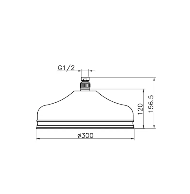 Χούμπερ Νοσταλγικό μεγάλο κλασικό ντους βροχής 30εκ. Μπρούντζος 05.SO.03H.BA