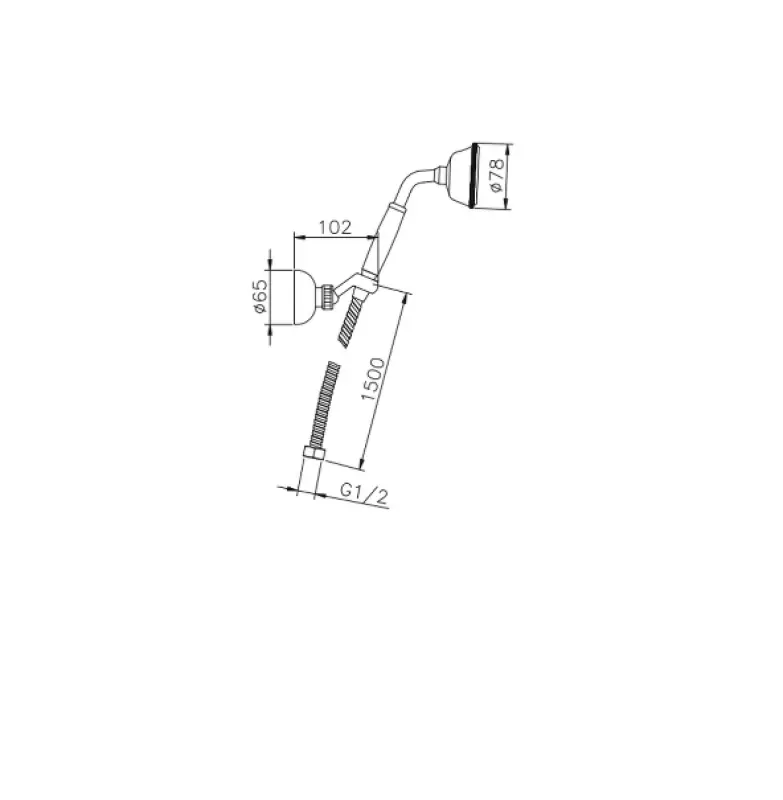 Χούμπερ Βικτωριανό χειροκίνητο ντους με γάντζο ανάρτησης Μπρονζέ 63.03H.BA