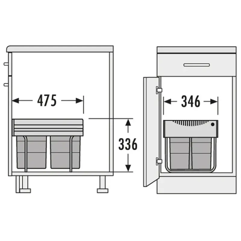 Χαίλο Τάντεμ S 3 Κάδος Απορριμμάτων 1x18+2x8,5 λίτρα 1153449232