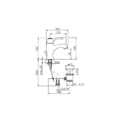 Huber Victorian Χρωμιο / Χρυσός Βρύση Νιπτήρα VM0005107G