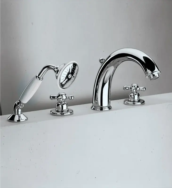 Huber Croisette 4-τρύπες μπαταρία μπάνιου Θερμοστατική Χρυσή CST760102G