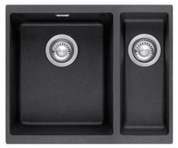 Franke Sirius 2 S2D 160 μισό 1,5 πλαστικός μαύρος νεροχύτης 53,5x41cm υποκατασκευή 125.0252.215
