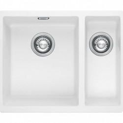 Franke Sirius 2 S2D 160 άλλες μισές 1,5 πλαστική λευκή νεροχύτη 53,5x41cm υποστρώμα 125.0252.219
