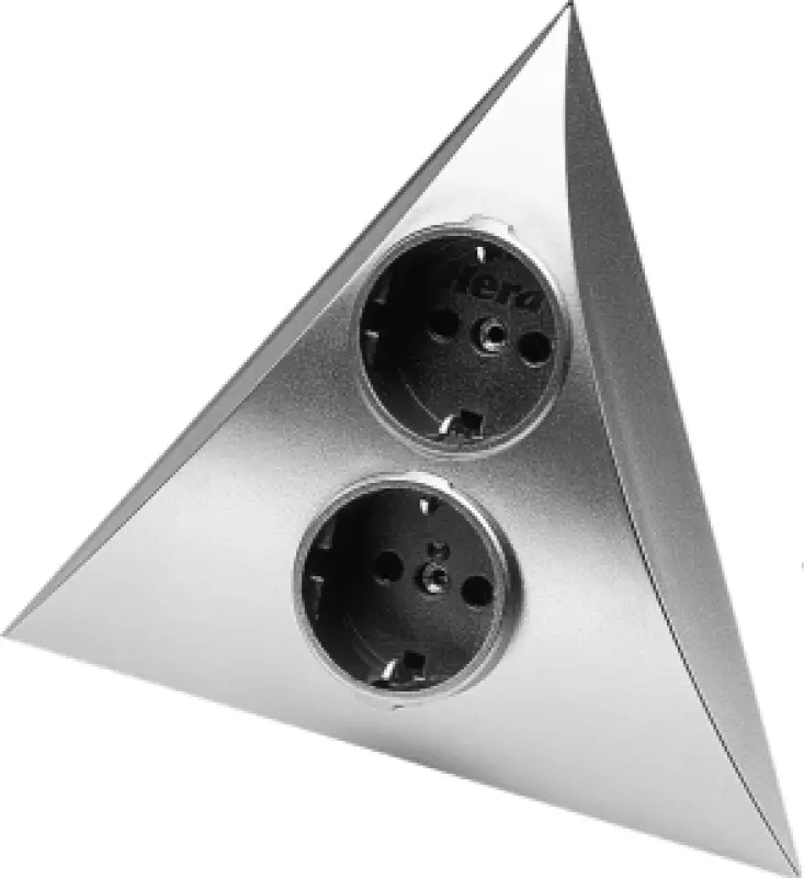 Κουζίνα γωνιακή πρίζα 2πλή πλαστική εμφάνιση αλουμινίου VHL2ST 1156279872