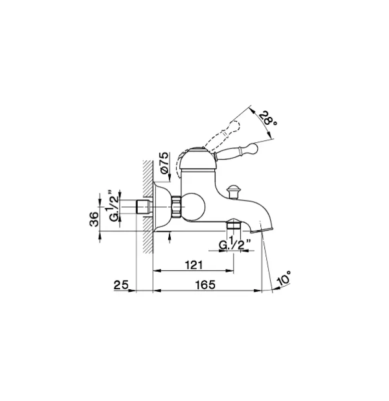 Cisal Arcana Royal Μπαταρία Μπάνιου Χρωμέ-Χρυσό AY00013074