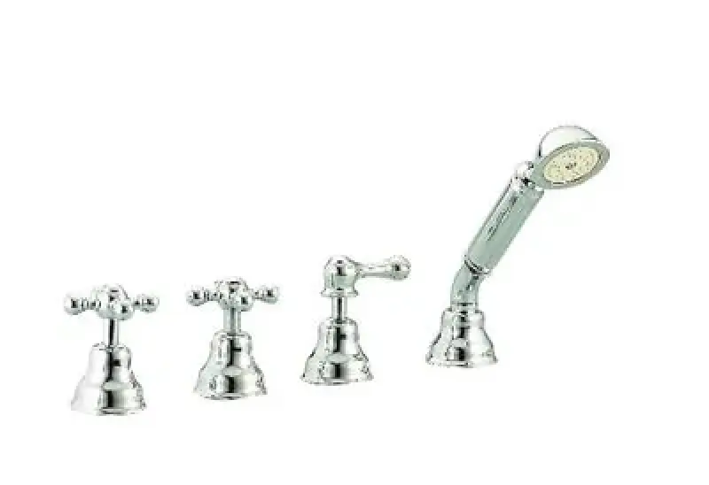 Cisal Arcana Κεραμική μπαταρία μπανιέρας 4 οπών για τοποθέτηση στην άκρη της μπανιέρας Μπρονζέ AC00029027