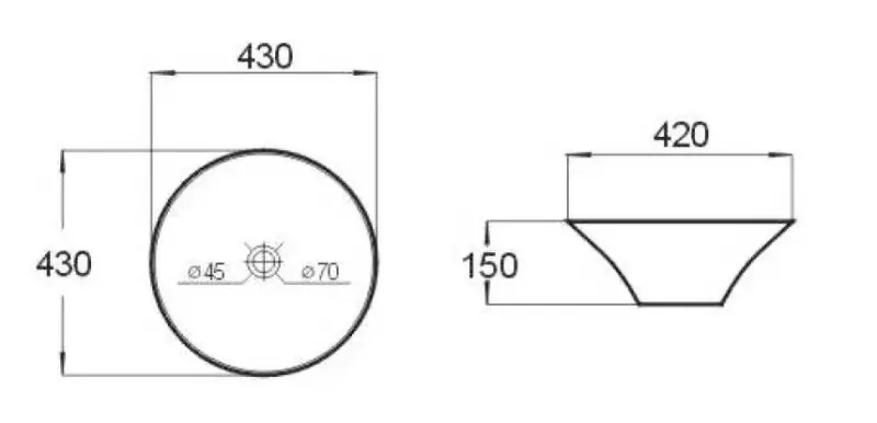 Blusani Cera κεραμικό νιπτήρα επιτοίχιο 43 εκ. λευκό BC204511