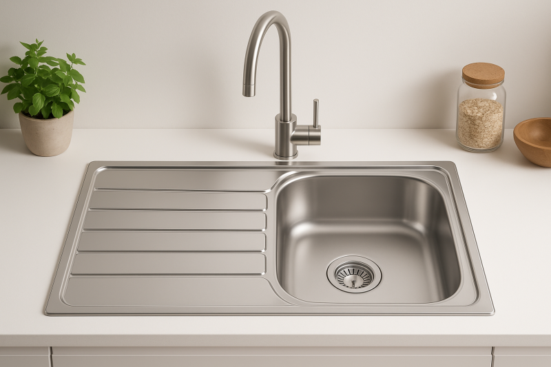 Φράνκε Spark SKX 611 ανοξείδωτος νεροχύτης επιφανειακής τοποθέτησης με αποστράγγιση 86x50cm 101.0315.545