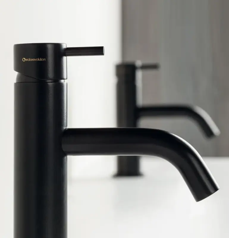 Waterevolution Flow μπαταρία νιπτήρα μαύρο ματ T110PR