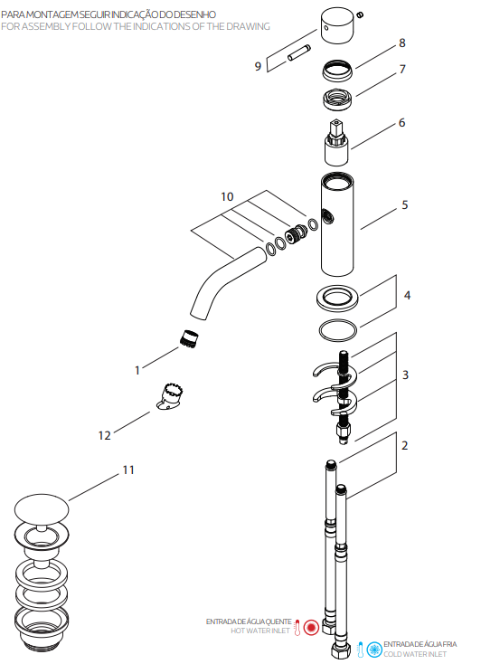 Waterevolution Flow μπαταρία νιπτήρα μαύρο ματ T110PR