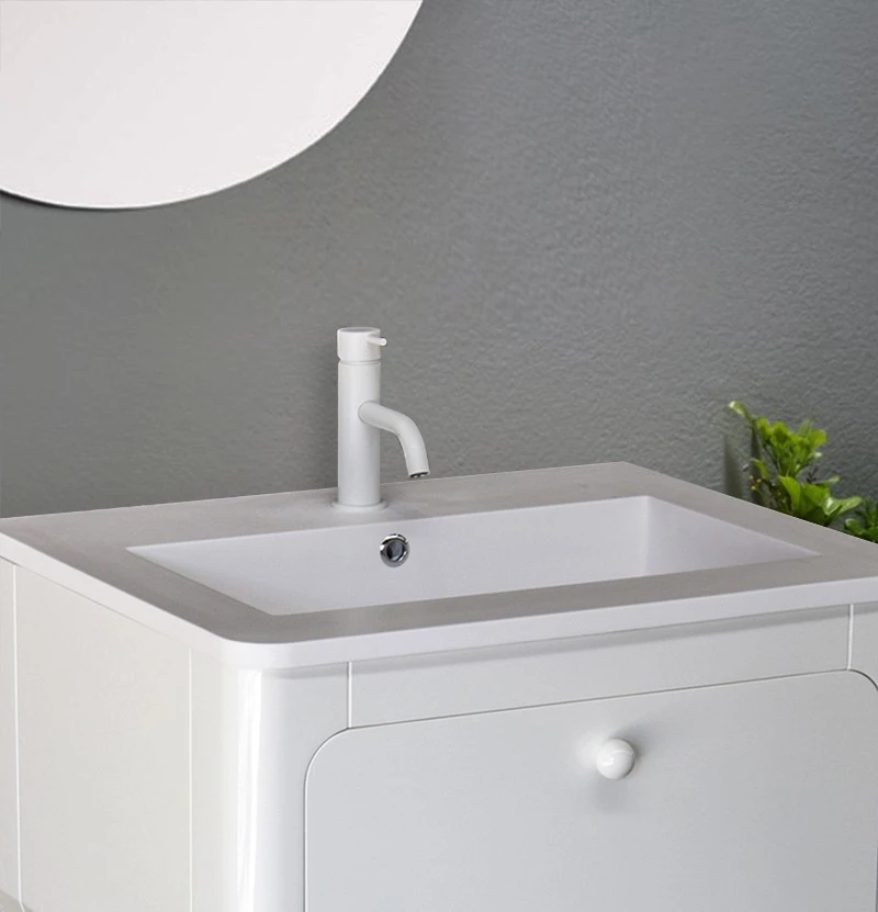 WaterEvolution Flow μπαταρία νιπτήρα ματ λευκό T110BR