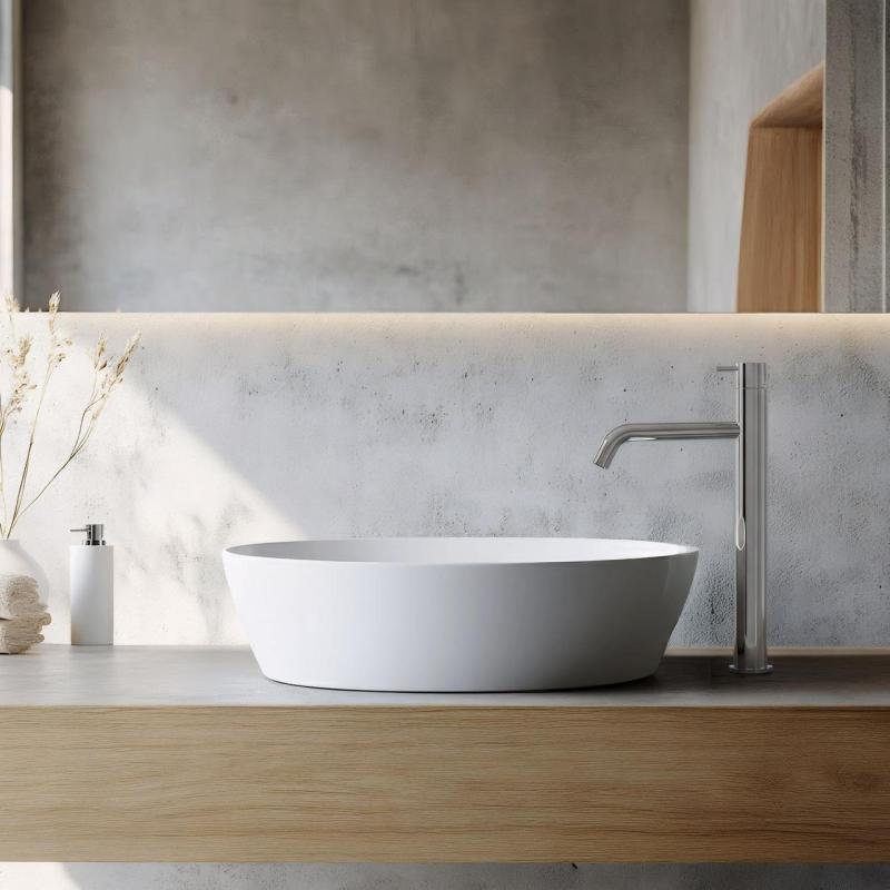 Waterevolution Flow βρύση νιπτήρα με ψηλό στόμιο για νιπτήρες, με βύσμα κλικ, χρώμιο T11501