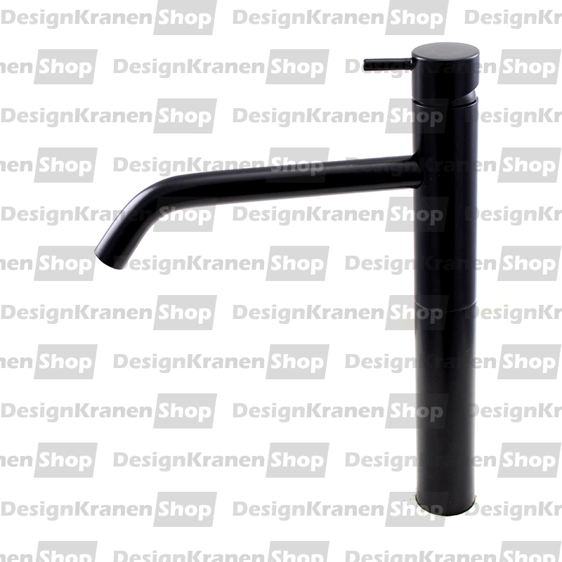 Waterrevolutie Flow hoge wastafelkraan voor waskommen inclusief click waste mat zwart T115PR