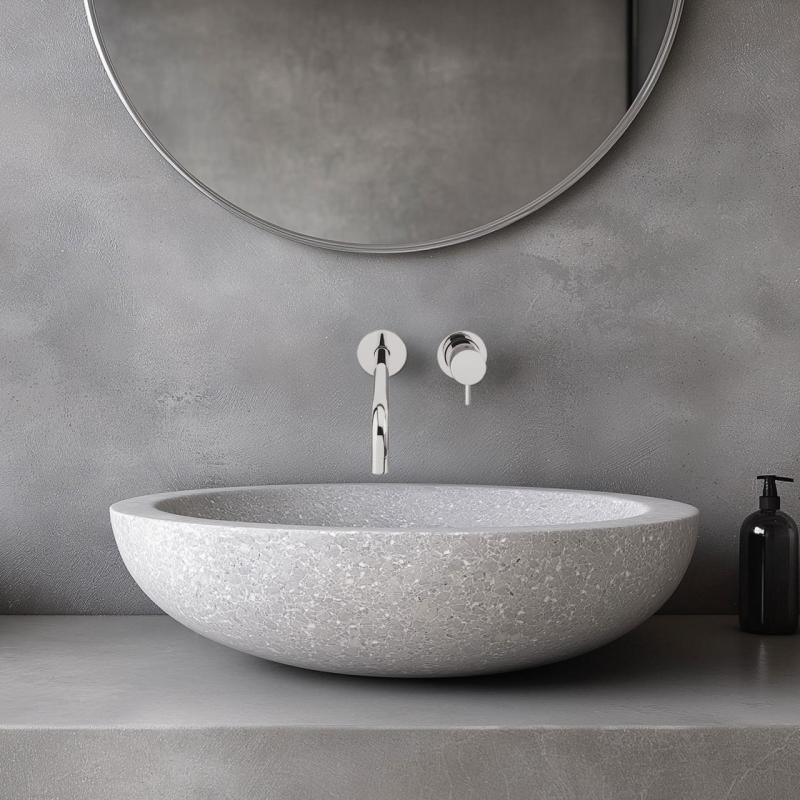 Waterevolution Flow ενσωματωμένη βρύση νιπτήρα χρώμιο με έξοδο 25cm T116B01-25