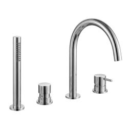 Water Evolution Flow 4-οπών Μπαταρία Μπάνιου για Τοποθέτηση στο Χείλος της Μπανιέρας Χρώμιο T13801