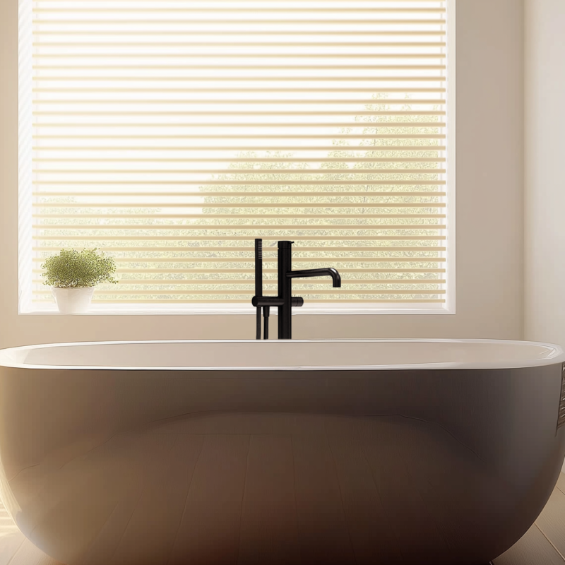 WaterEvolution Flow ελεύθερη μπαταρία μπανιέρας με τηλέφωνο ντους μαύρο ματ T133PR