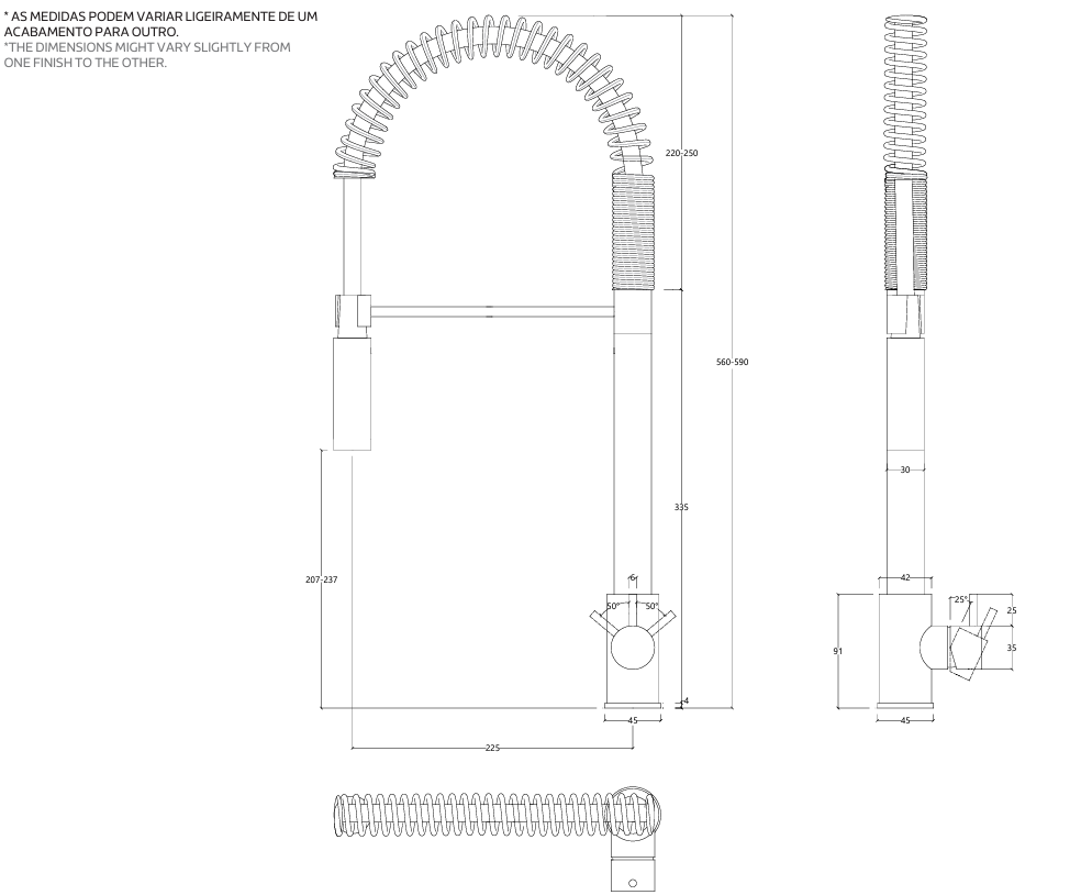 Waterrevolutie Flow semi-professionele keukenmengkraan mat wit met kolom en veer T157BR