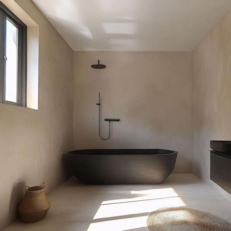 WaterEvolution Flow ντουζιέρα θερμοστατική μπαταρία με σετ ντους μαύρο T140TPR