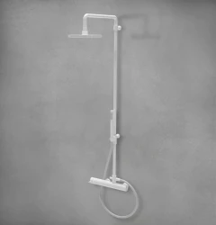 Waterevolution Flow σετ ντους με θερμοστάτη και κεφαλή ντους βροχής ματ λευκό T141TBR
