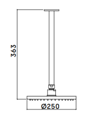 WaterEvolution Flow κεφαλή ντους 200mm με σύνδεση στο ταβάνι ματ λευκό T1642BR