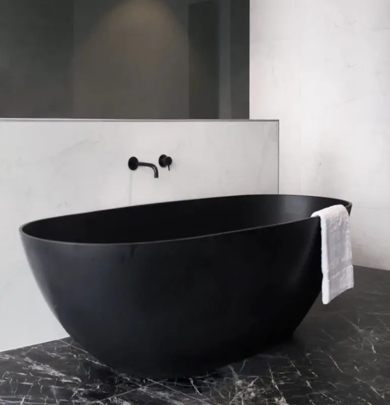 WaterEvolution Flow μπανιέρα μαύρο ματ στόμιο 15cm T167115PR