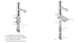 Water Evolution S22 ανοξείδωτη βρύση νιπτήρα με σιφόνι T410IE