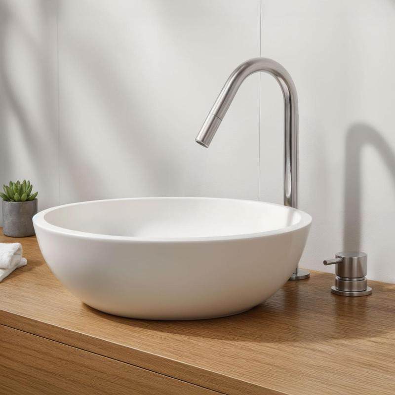 Waterevolution Flow Μονόκρονη βρύση νιπτήρα χρώμιο με μικρό V 120mm έξοδο T1121V01