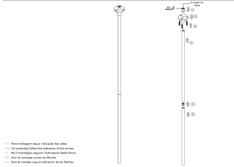 Waterevolution Flow βρύση νιπτήρα οροφής χρώμιο T167801