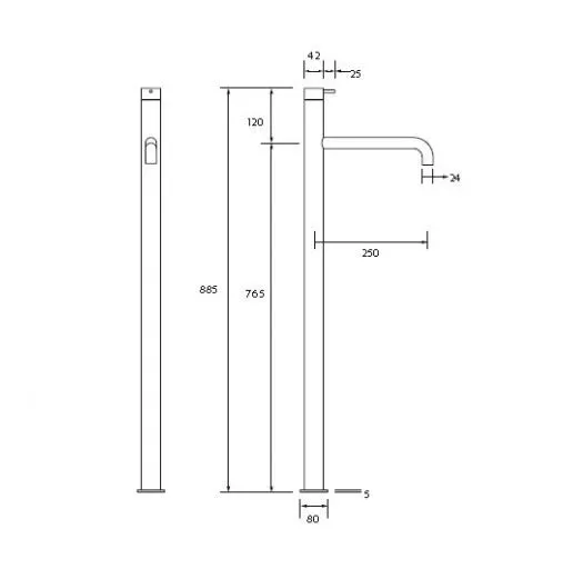 WaterEvolution Flow ελεύθερη μπαταρία μπανιέρας ματ λευκή T134BR