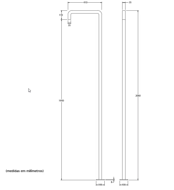 Waterrevolutie Flow πισίνα ντους στήλη ντους μόνο κρύο νερό ανοξείδωτο ατσάλι βουρτσισμένο T145IE