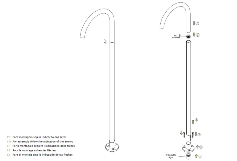 Waterevolution Flow βρύση μπάνιου όρθια μαύρη T1673PR