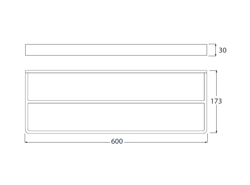 Ουάτερεβολούσιον Ντιπ διπλή κρεμάστρα πετσετών 60 εκ μαύρο ματ A212DPR