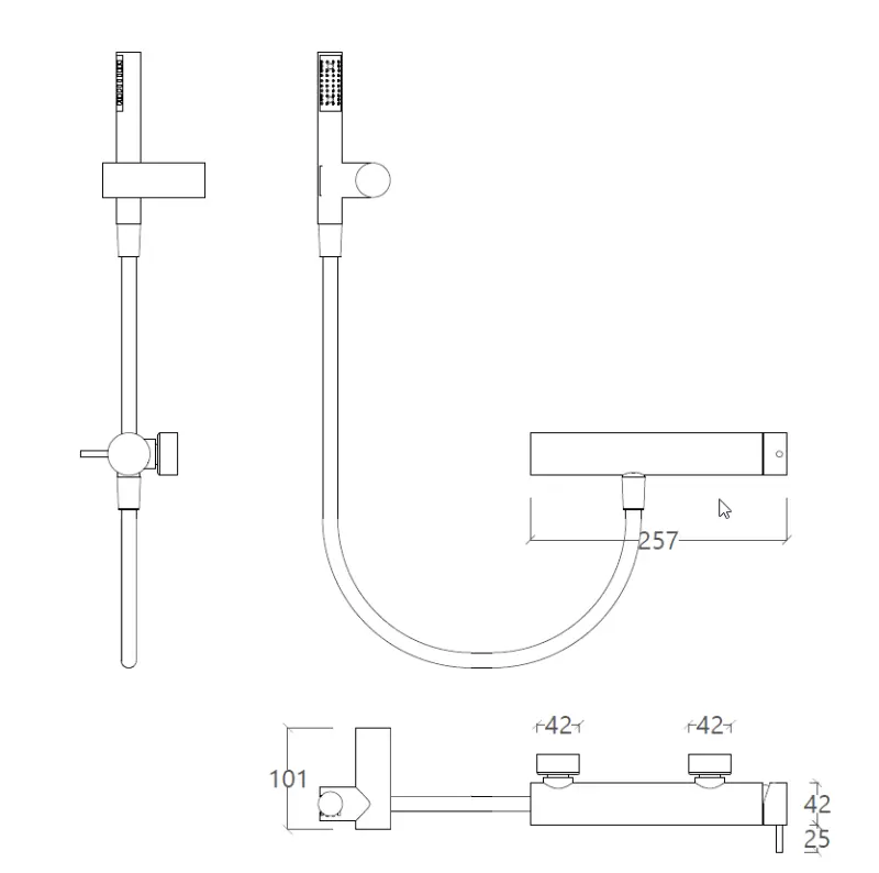 Waterevolution Flow μίκτης ντους με σετ ντους χρώμιο T14001