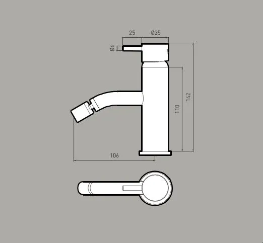 Αναμεικτική μπαταρία μπιντέ Waterevolution Flow ματ λευκό T120BR