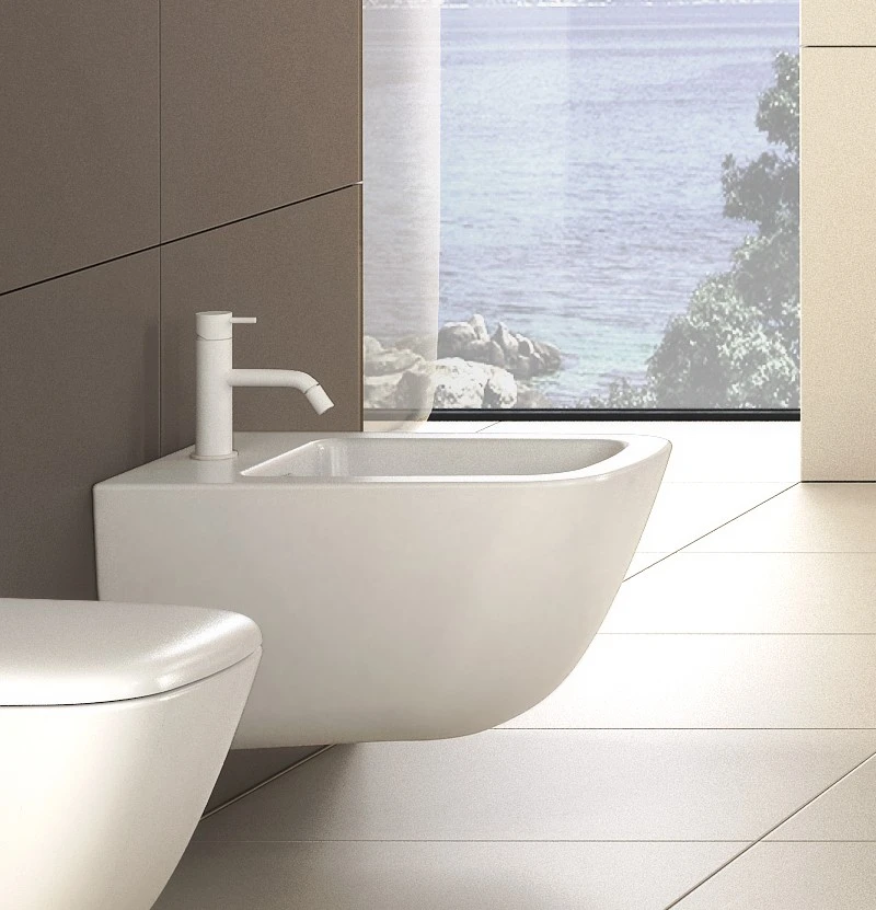 Αναμεικτική μπαταρία μπιντέ Waterevolution Flow ματ λευκό T120BR