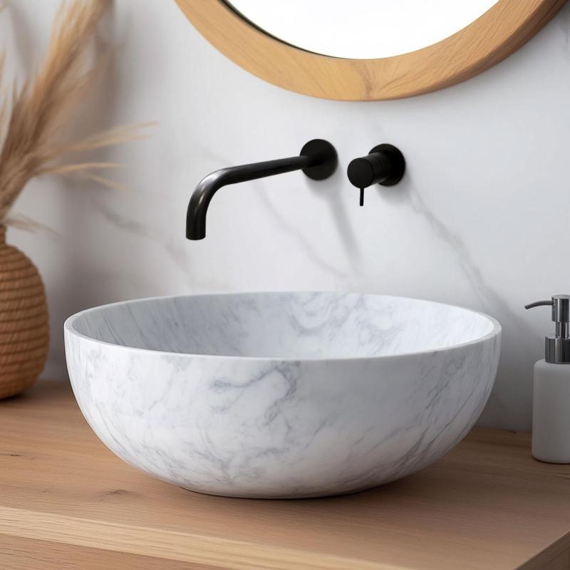 Waterevolution Flow ενσωματωμένη βρύση νιπτήρα μαύρη ματ με έξοδο 21cm T116BPR-21