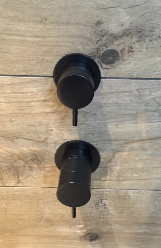 Waterevolution Flow ενσωματωμένος θερμοστάτης ντους με 2 εξόδους ματ μαύρο με στρογγυλό ροζέτα 1208778072