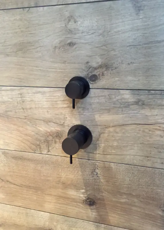 Waterevolution Flow ενσωματωμένος θερμοστάτης ντους με 2 εξόδους ματ μαύρο με στρογγυλό ροζέτα 1208778072